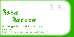 nora matern business card